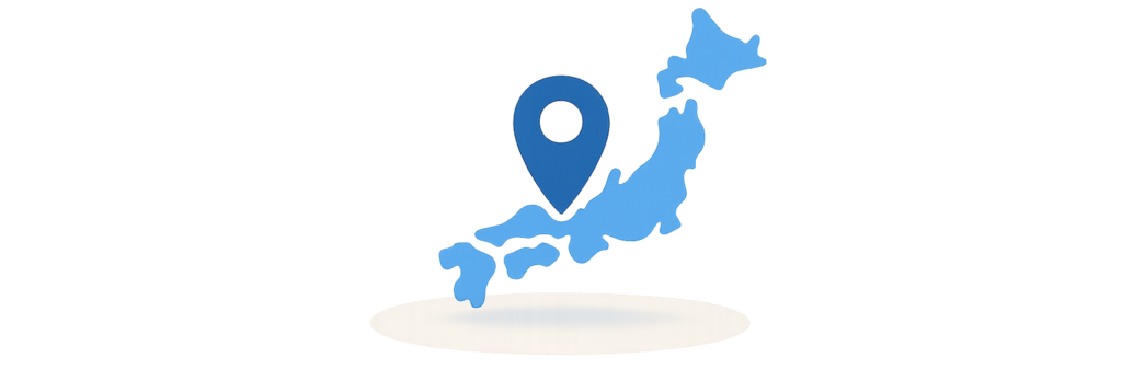 オンラインカウンセリングのご案内|コンピス 日本地図と青い位置ピンa